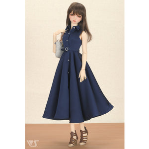 Long Shirt Dress Set (Navy)[PreOrder]