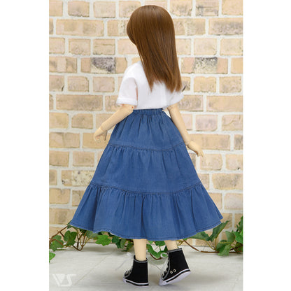 Denim Tiered Skirt