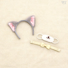 Load image into Gallery viewer, Mask &amp; Cat Ear Headband (Gray)
