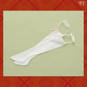 DD Garter Socks (White/Pink Ribbon)