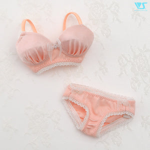 Ribbon bra & shorts set (pink / L Bust)