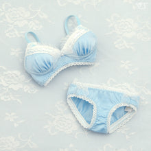 Load image into Gallery viewer, Lace bra &amp; shorts set (blue)
