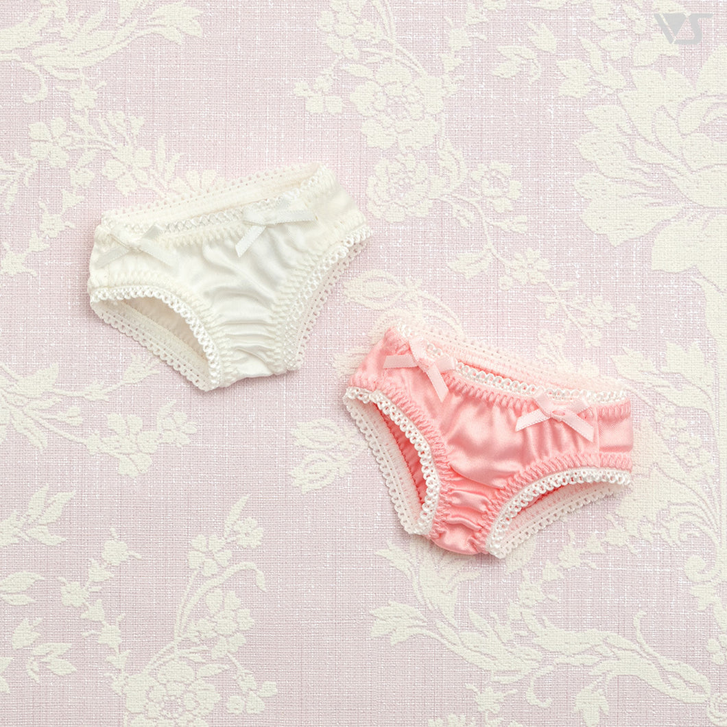 Elegant Satin Panties Set / Mini (White & Pink)