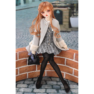 Collarless Bijou Coat (Gray)