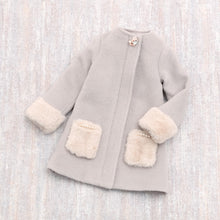 Load image into Gallery viewer, Collarless Bijou Coat (Gray)
